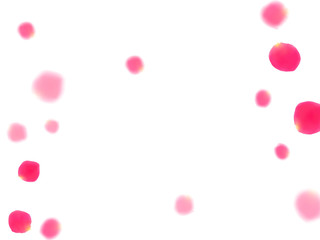 Rose gold petals flying cosmetics vector background.