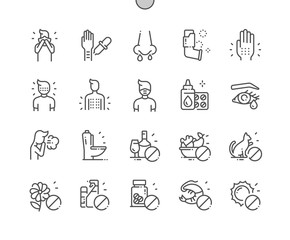 Allergy Well-crafted Pixel Perfect Vector Thin Line Icons 30 2x Grid for Web Graphics and Apps. Simple Minimal Pictogram