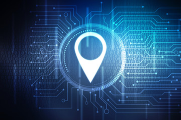 2d rendering Red map pointer 