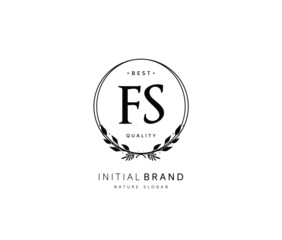 F S FS Beauty vector initial logo, handwriting logo of initial signature, wedding, fashion, jewerly, boutique, floral and botanical with creative template for any company or business.
