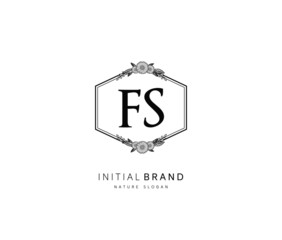 F S FS Beauty vector initial logo, handwriting logo of initial signature, wedding, fashion, jewerly, boutique, floral and botanical with creative template for any company or business.