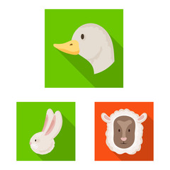 Vector illustration of agriculture and breeding symbol. Set of agriculture and organic stock symbol for web.