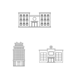 Isolated object of architecture and exterior logo. Collection of architecture and city stock vector illustration.