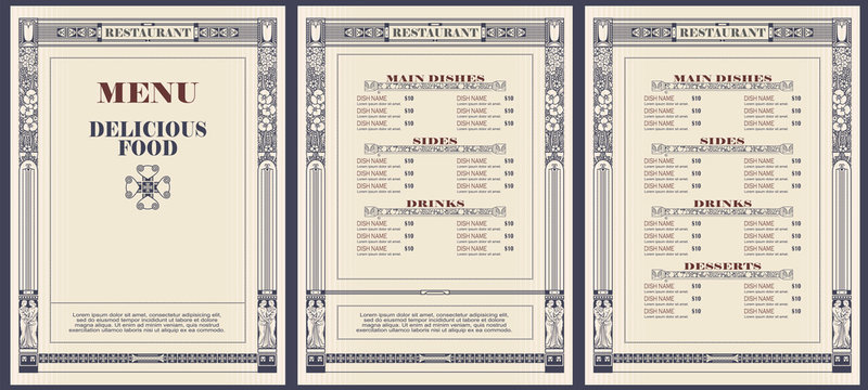 Restaurant menu template or other design.