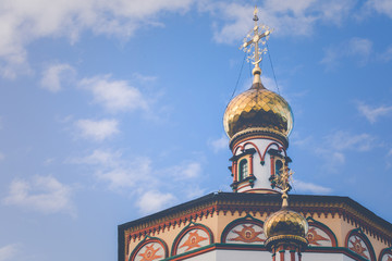 Fototapeta na wymiar The Cathedral of the Epiphany of the Lord. Orthodox Church, Catholic Church. Irkutsk, Siberia, Russia.