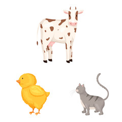 Isolated object of farm and food sign. Set of farm and countryside vector icon for stock.