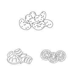 Isolated object of product and menu symbol. Set of product and flavor vector icon for stock.