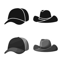 Vector design of clothing and cap icon. Collection of clothing and beret vector icon for stock.