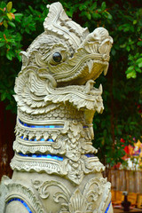 lion statue in chinese temple