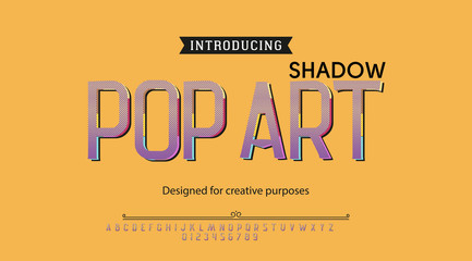 Obraz premium Pop art shadow typeface.For labels and different type designs