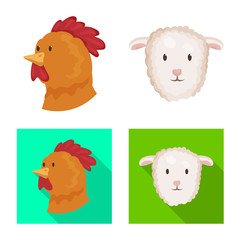 Isolated object of agriculture and breeding symbol. Set of agriculture and organic vector icon for stock.