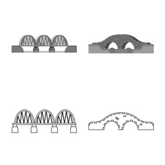 Isolated object of connection and design symbol. Collection of connection and side stock vector illustration.