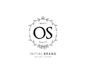 O S OS Beauty vector initial logo, handwriting logo of initial signature, wedding, fashion, jewerly, boutique, floral and botanical with creative template for any company or business.