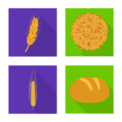 Vector design of wheat and corn logo. Set of wheat and harvest stock symbol for web.
