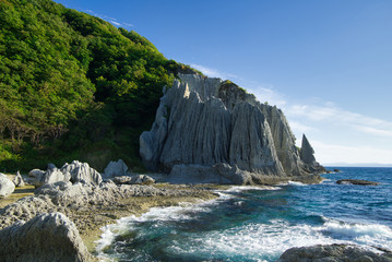 下北半島　海岸　岸壁　海　仏ヶ浦