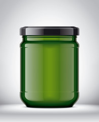 Glass Jar Mockup on Background. 