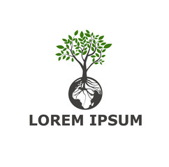 Obraz premium earth and plants vetor logo