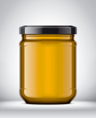 Glass Jar Mockup on Background. 