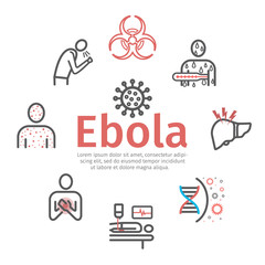 Ebola banner. Virus Disease Infographics. Vector signs for web graphics.