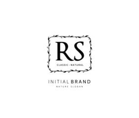  R S RS Beauty vector initial logo, handwriting logo of initial signature, wedding, fashion, jewerly, boutique, floral and botanical with creative template for any company or business.