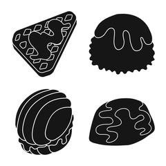 Isolated object of sweetness and product icon. Set of sweetness and sweet stock symbol for web.