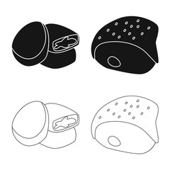 Vector design of product and poultry logo. Set of product and agriculture vector icon for stock.