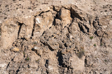 large rock wall demolishing in the Beninar reservoir