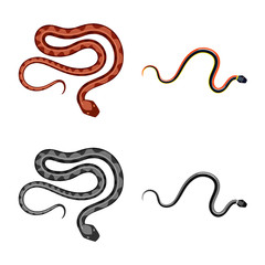 Vector illustration of mammal and danger sign. Collection of mammal and medicine stock symbol for web.