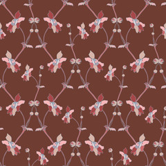 Seamless colorful stylized pattern with flowers.The design is perfectly suitable for clothes design, children s decoration, wallpaper and backgrounds.