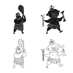 Vector illustration of evolution and prehistory sign. Collection of evolution and development stock vector illustration.