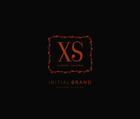 X S XS Beauty vector initial logo, handwriting logo of initial signature, wedding, fashion, jewerly, boutique, floral and botanical with creative template for any company or business.