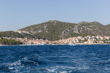 Fototapeta na wymiar Croatian Harbor from the water