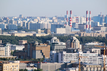 Fototapeta na wymiar View from Hotel Ukraine in Moscow to city center 
