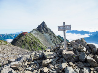 大喰岳山頂と槍ヶ岳