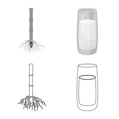 Isolated object of farm and agriculture symbol. Collection of farm and technology vector icon for stock.