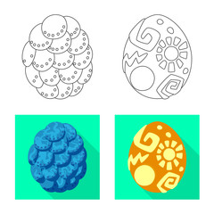 Vector illustration of animal and prehistoric sign. Collection of animal and cute vector icon for stock.