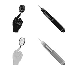 Vector illustration of diet and treatment sign. Set of diet and medicine stock symbol for web.