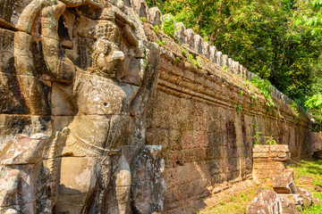 Fototapeta premium Ancient stone sculpture at Angkor, Siem Reap, Cambodia