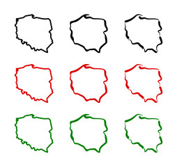 Mapa Polski - kontury © robert6666