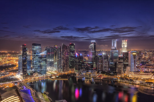シンガポール・マリーナベイサンズからの夜景