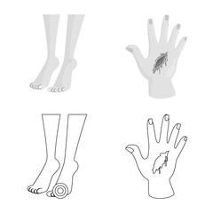 Isolated object of hospital and rendering icon. Set of hospital and help vector icon for stock.