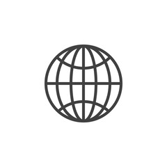 World globe line icon. linear style sign for mobile concept and web design. Globe grid outline vector icon. Symbol, logo illustration. Vector graphics