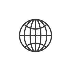 World globe line icon. linear style sign for mobile concept and web design. Globe grid outline vector icon. Symbol, logo illustration. Vector graphics
