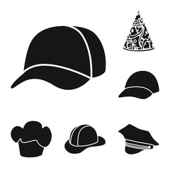 Vector design of beanie and beret logo. Collection of beanie and napper stock symbol for web.