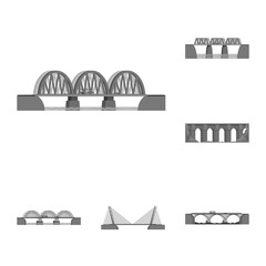 Vector design of design and construct symbol. Set of design and bridge stock symbol for web.