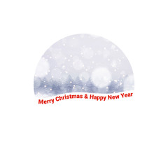 Wish Merry Christmas and Happy New Year on the background of the forest. - Vector