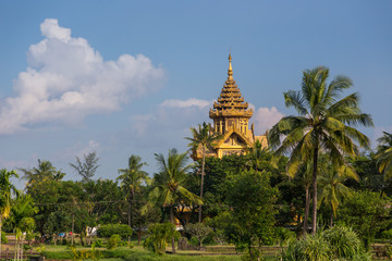 Kambawzathardi Golden Palace in Bago in Myanmar