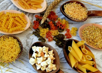 assortment of italian pasta