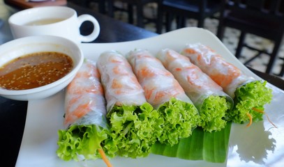 Spring roll Vietnam domestic food lunch