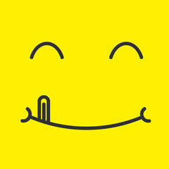 Yummy smile icon isolated on white background. Vector illustration.